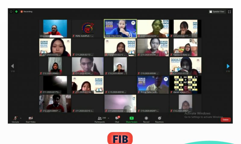 FIB UDINUS TUNJUKKAN GELORA PADA DINUS INSIDE VIRTUAL 2020