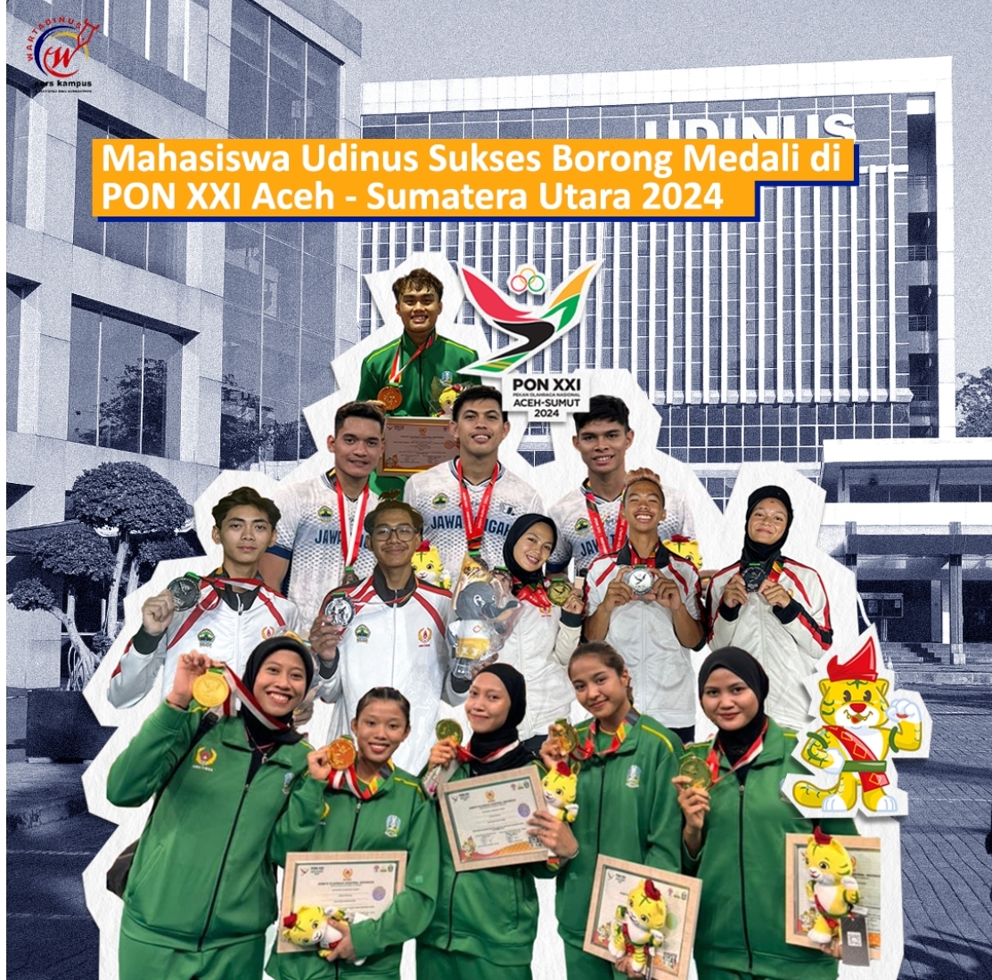Mahasiswa Udinus Sukses Borong Medali di PON XXI Aceh – Sumatera Utara 2024