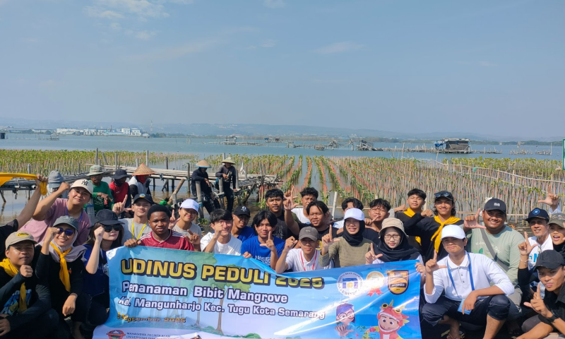 Mahasiswa Baru Udinus Tanam Mangrove di Hari Kedua Dinus Inside sebagai Bentuk Aksi Peduli Lingkungan
